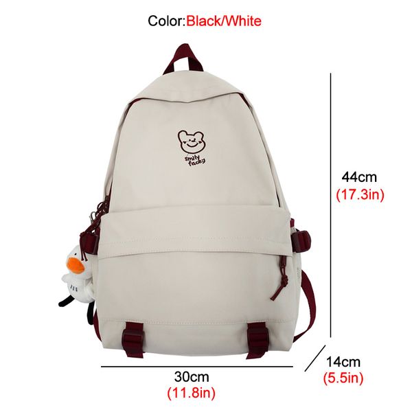 

cartoon embroidery women backpack large capacity nylon travel bag korean girls schoolbag simple buckles book hilas
