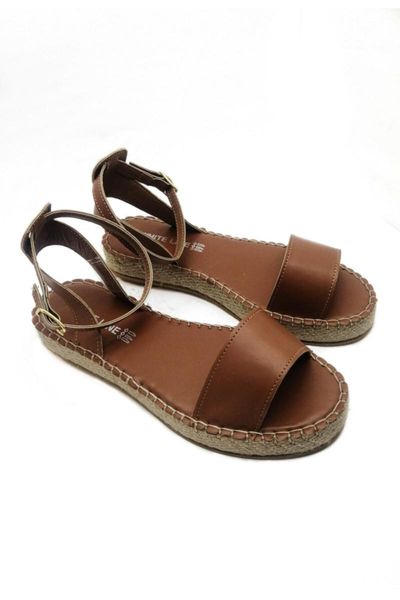 

sandals single band straw thick bottom sandals-tan, Black