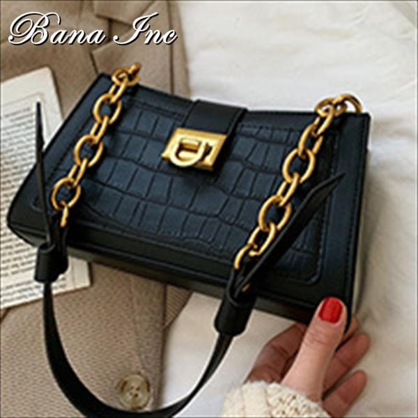 

shoulder bags lady metal chain luxury bag pu leather handbags women design solid color single purses