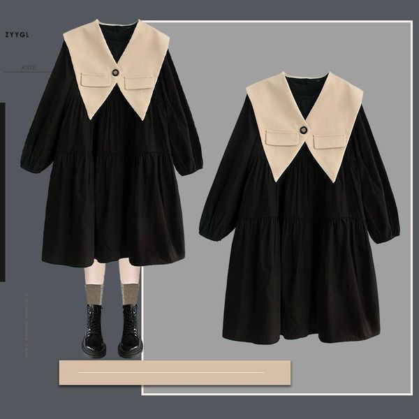 

girl's dresses girls' french dress autumn simple long sleeve doll vest two-piece sset, Red;yellow