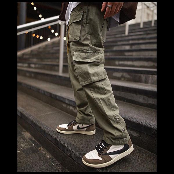 

men's pants cargo men 2021 hip hop streetwear jogger pant fashion trousers multi-pocket joggers sweatpants -40, Black