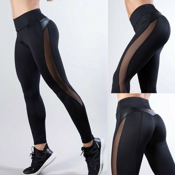 

women fashion casual fitness leggings running gym stretch sports high waist thin trousers black women's pants & capris, Black;white