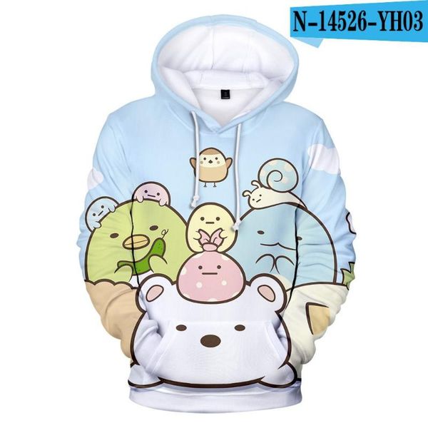

men's hoodies & sweatshirts fashion anime sumikkogurashi 3d print boys/girls adult/child long sleeve hoodie sumikko gurashi pullovers, Black