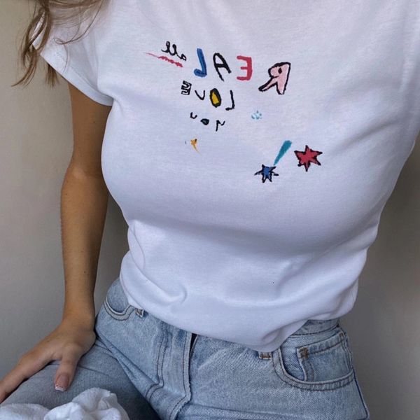 

women's t-shirt summer fun letter print slim woman cotton t-shirts women round collar short sleeve basic t-shirt white 100% c