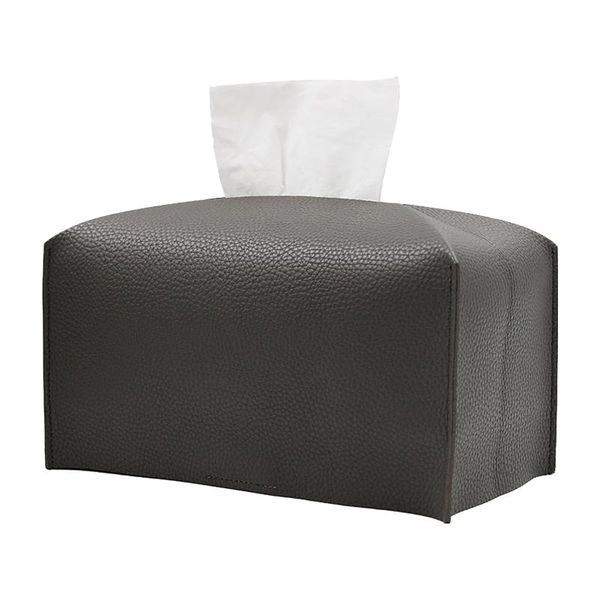 

tissue boxes & napkins reusable office home bathroom rectangular holder pu leather with magic sticker durable bedroom easy use box cover