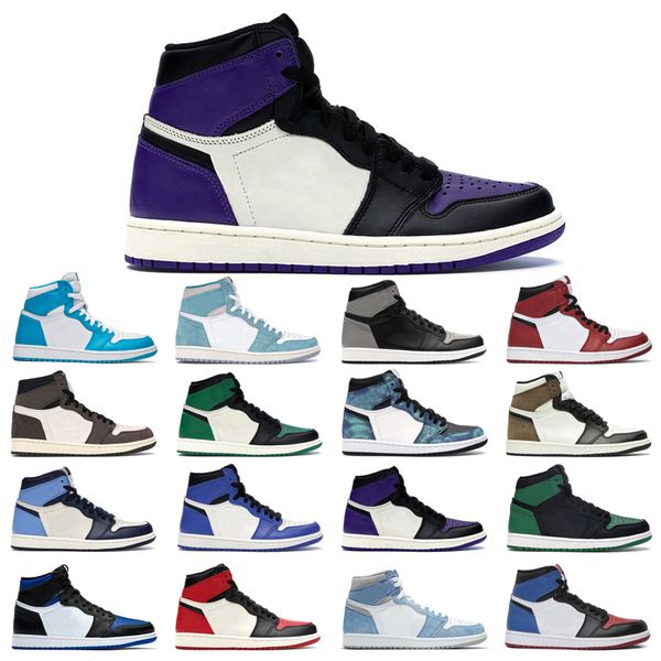 

original jumpman 1s basketball shoes 1 men's turbo green hyper royal unc tie dye court purple bred toe cactus jack chicago obsidian sha