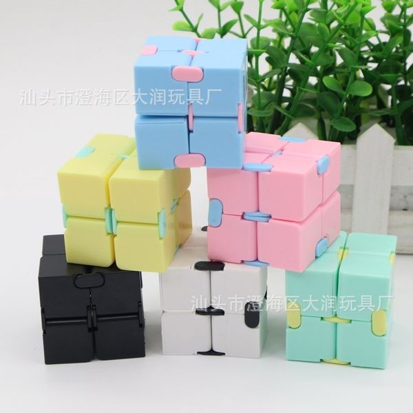 

creative decompression toy flip pocket infinite box makaron color fingertip cube