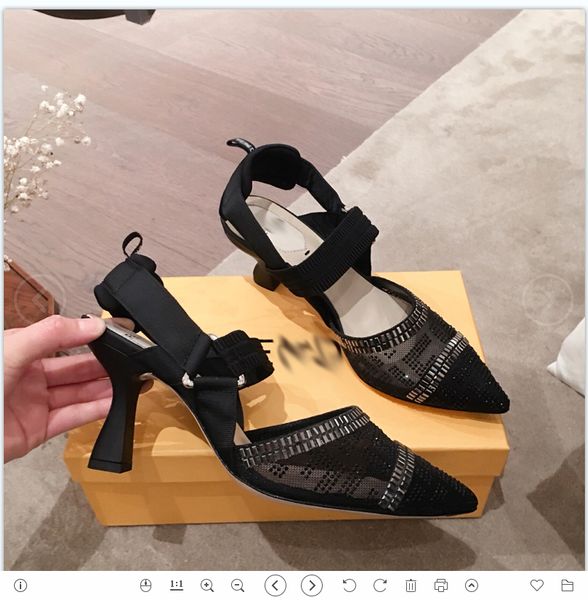 

2021 good quality fashion women luxurys designers shoes designer sandals womens luxury high heels sandal dress shoess with box size 35-41 -l, Black