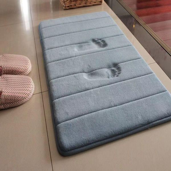 

40x60cm household bathroom non-slip mat carpet soft coral fleece memory foam kitchen toilet floor decoration bath mats