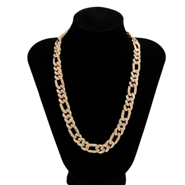 

chains creative crystal punk necklace for women geometric hip hop rock metal bracelet jewelry wholesale, Silver