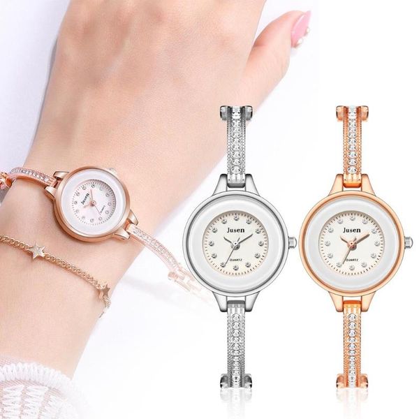 

trendsetting diamond bracelet watch women quartz watches luxury lady fashion simple star inlaid alloy wristwatches#0928 wristwatches, Slivery;brown