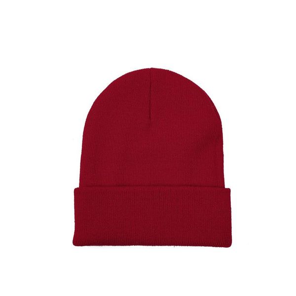 

beanies crimped cold cap solid color baotou custom-made borderless woolen embroidery pullover hat