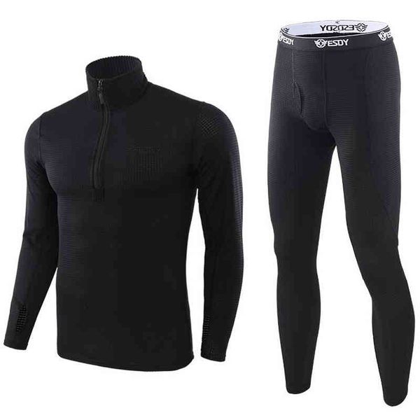 

main imports: men's wool underwear set thickened warm casual wear winter tight set, Black;white