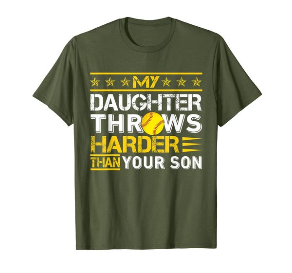 

My Daughter Throws Harder Than Your Son Softball Team T-Shirt, Mainly pictures
