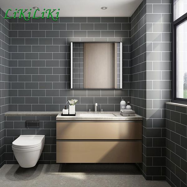

modern bathroom waterproof tile sticker kitchen self adhesive wallpaper living room bedroom home decor wall contact paper wallpapers