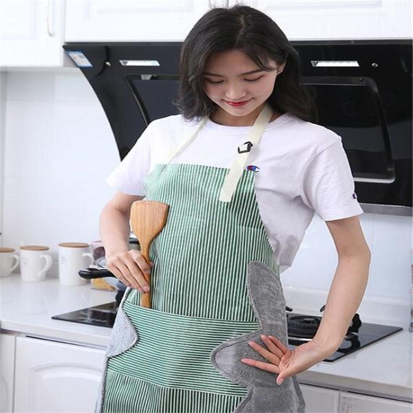 

fashion kitchen apron for woman cooking baking restaurant waterproof home cleaning tools thickening aprons bibs