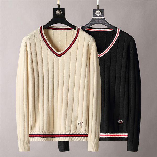 

mens sweaters long sleves knits letters budge embroidery fashion hoodies pullover sweatshirt men knit clothing asian size -xxxl#84, White;black