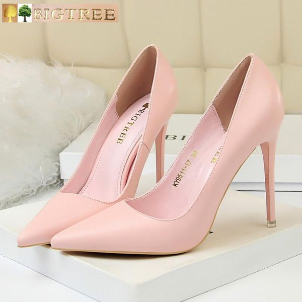 

bigtree shoes women pumps fashion wedding extreme high heels party stiletto 7 color dress, Black