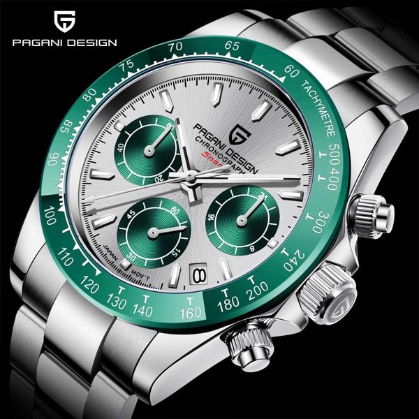 

wristwatches men quartz watch pagani design sports waterproof sapphire wristwatch stainless steel fashion relogio masculino, Slivery;brown