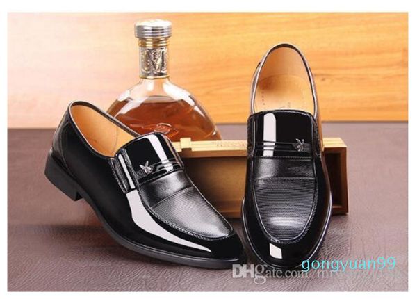 

autumn mens shoes genuine leather homme casual male flat oxford fashion formal dress shoes size:39-44, Black