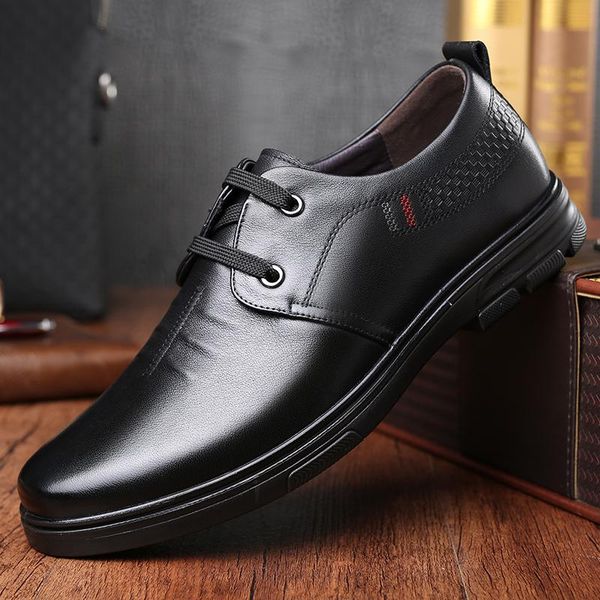 

dress shoes 2021 genuine leather casual lace-up black men cowhide loafers comfortable and soft light weight men's