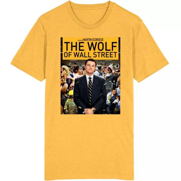 

the wolf of wall street leo di caprio movie fan t shirt, White;black