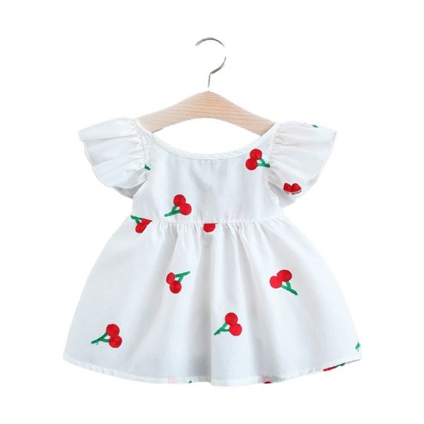 

cherryprintsummerdress2021lightbeachvestdressforgirlstankprincessdressfancytoddlerbabydressfashionkidsclothe, Red;yellow