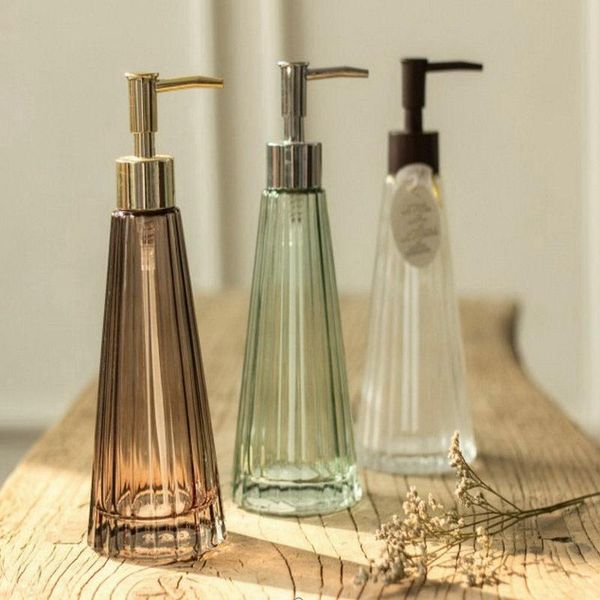

storage bottles & jars creative glass emulsion bottle press empty soap shampoo hand dispenser pump