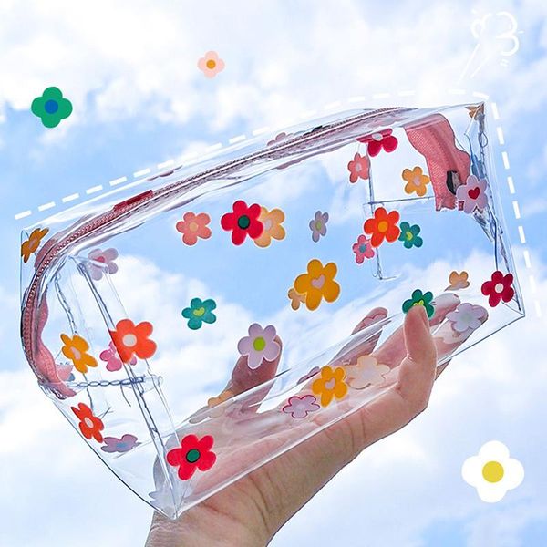 

cosmetic bags & cases 1pcs travel protable make up bag waterproof transparent pvc pencil