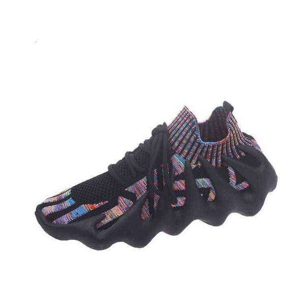 

summer low heel volcano shoes ocs mesh breathable fly weave shallow mouth casual couple sports men's and women's, Black