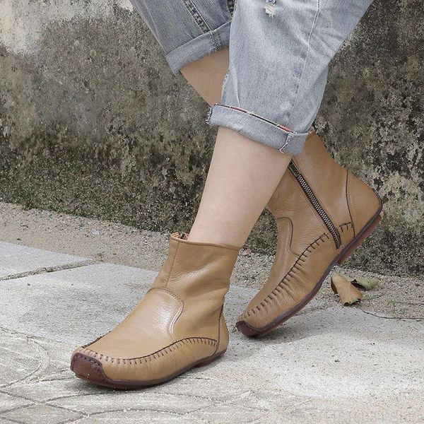 

boots hand sewn sheepskin women's with leather soles, Black