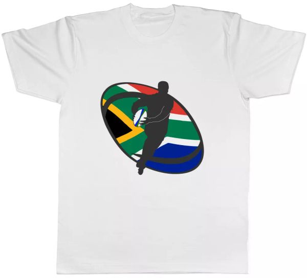 

South Africa Rugby Mens T-Shirt, White;black