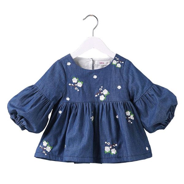 

girl's dresses baby girl dress 2021 spring born for girls long sleeve clothes princess children denim dq761, Red;yellow