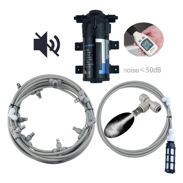

watering equipments garden water mist spray electric diaphragm pump kit greenhouse irrigation outdoor misting cooling system 6-15m