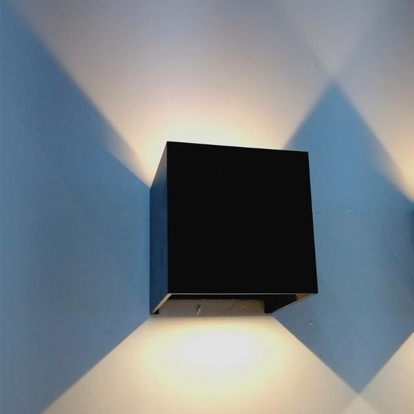 

square aluminum wall lights surface mounted 3w/6w led porch bar ktv indoor lighting lamps outdoor