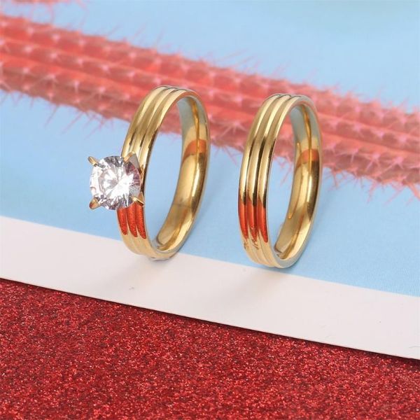

cluster rings stainless steel for women circle fashion jewelry wholesale wedding selling ring set, Golden;silver