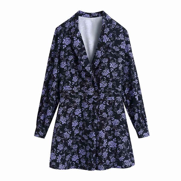 

women's jumpsuits & rompers elegant women notched collar romper 2021 fashion ladies floral print mini streetwear female chic, Black;white