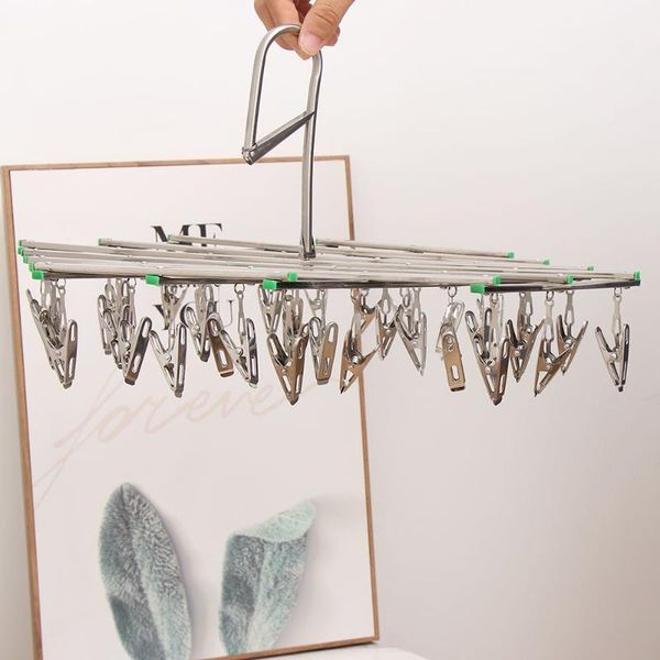 

hangers & racks sock underwear rack hook 35 pegs coat hanger stainless steel shrinkage clip socks multi-clip drying