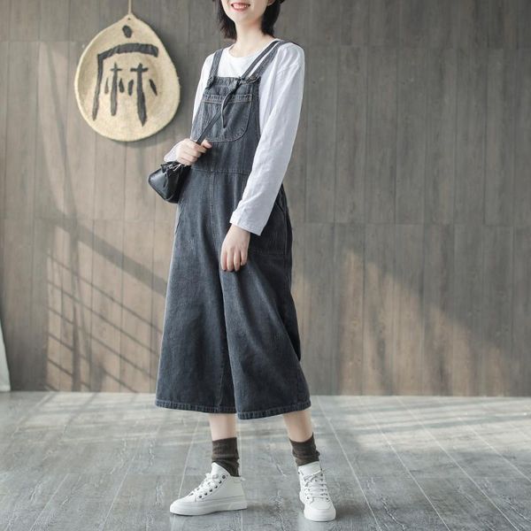 Frauen Overall-spielanzug Frühling Frauen Große Größe Lose Denim Mode Weibliche Casual Tasche Vintage Overalls 2021