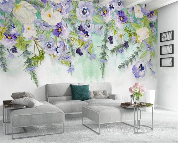 

wallpapers 3d home wallpaper modern simple hand drawn rose flower living room bedroom tv background wall