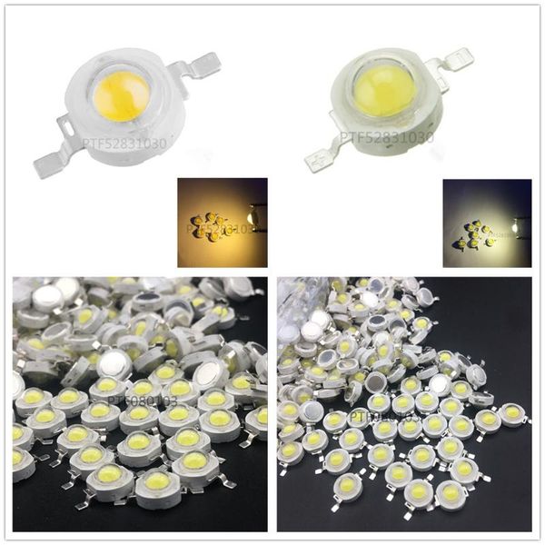 Perline di luce 100Pcs LED COB Lampada Chip 1W 3W 3.2-3.6V Ingresso 100-220LM Mini Lampadina Diodo SMD Per Proiettore Faretto Faretto Da Incasso