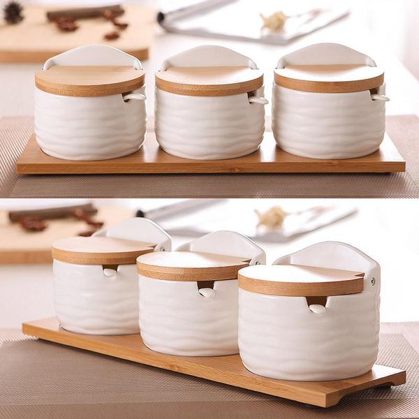 

storage bottles & jars creative european ceramic flip seasoning jar cruet salt kitchen supplies box pot container condiment