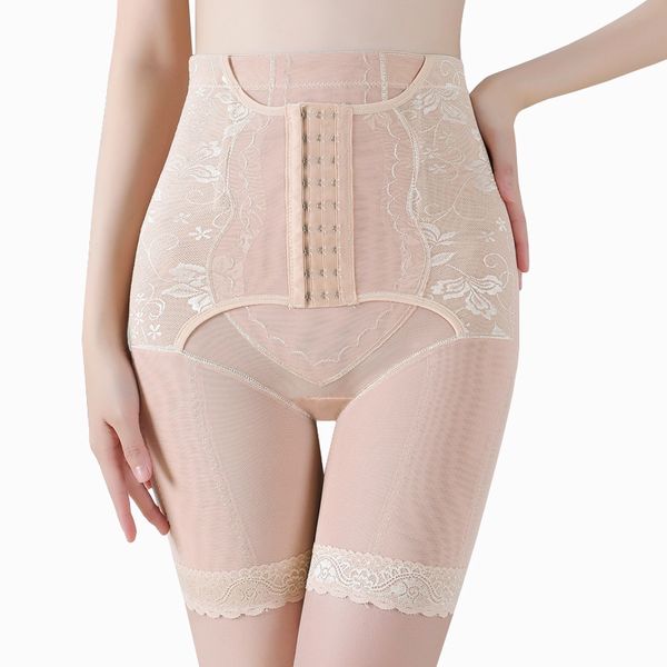 

wholesale waist trainer control panties women body shaper bottom stretchy butt lifter high waist slimming underwear 3 rows hooks s009, Black;white