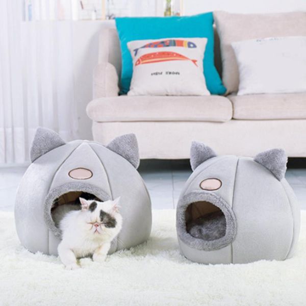 

cat beds & furniture puppy pet soft warm nest kennel bed cave house sleeping bag dog mat pad tent pets semi-closed winter foldable cozy