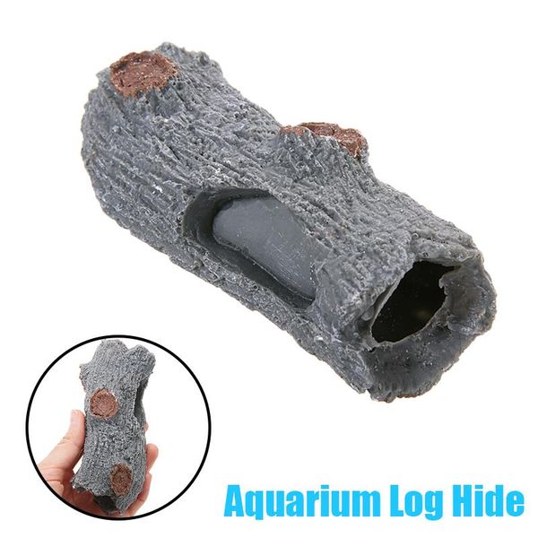 

decorations 1pc fish tank ornament aquarium log hide hollow tree decoration accessories 12.5x6.5x5cm