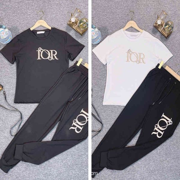 

2022 factory wholesale new casual cotton sportswear women's summer fashion two-piece set, Black