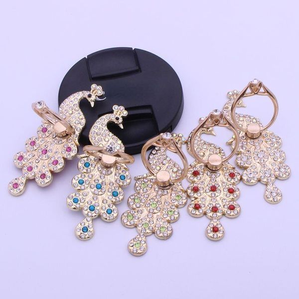 

cell phone mounts & holders metal holder pretty colorful peacock shining rhinestone mp3 mp4 convenient gadget