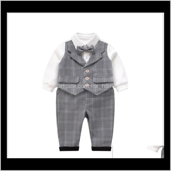 

good quality baby boys gentleman style toddler vest romperspants 2pcs set infant suit born clothes outfits 8tmhh 3m4re, White