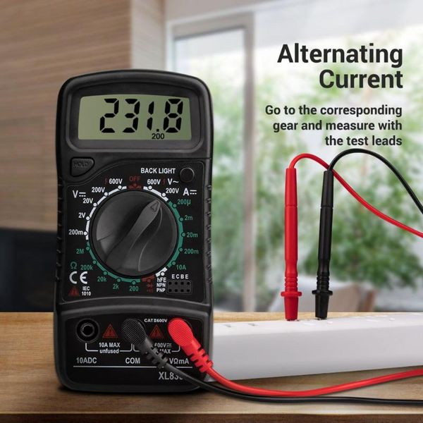 

multimeters xl830 mini digital multimeter 1999 counts ac/dc voltage current resistance frequency tester true rms ncv meter