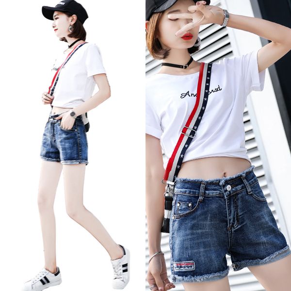 

women's shorts high waisted denim summer 2020 new slim and versatile elastic outer wear, White;black